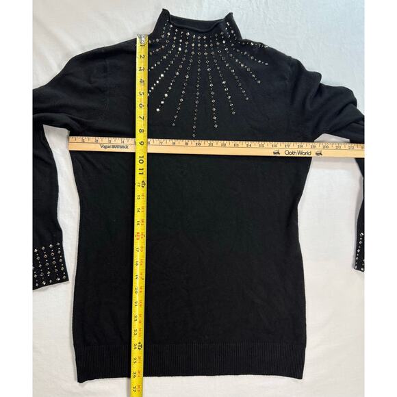 Vila Milano Sweater Knit Black Studded Long Sleeve Women's Size Large - Picture 8 of 10